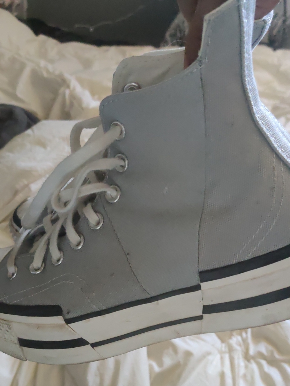 Converse High Top Sneakers Gray and White
